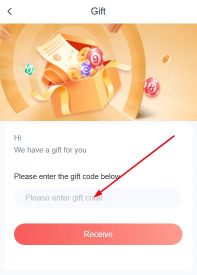 Enter the gift code